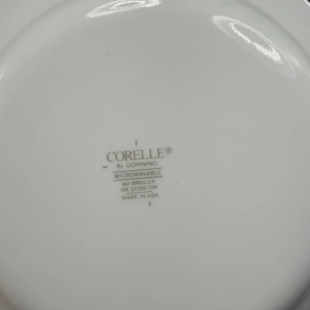 Corelle Oceanview Dishes Plates Corning Vitrelle‎ Glass USA Set of 4 VTG 7 Inch
